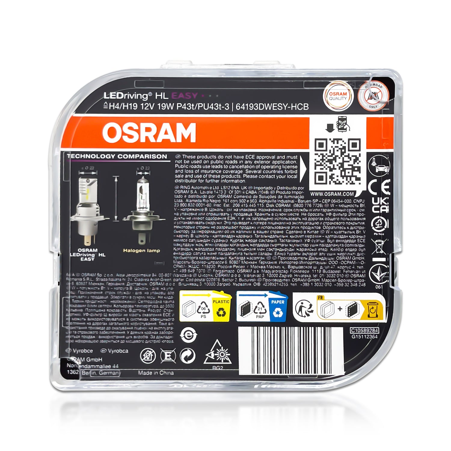 H4 H19 Osram 64193DWESY LEDriving HL LED Bulbs – HID CONCEPT